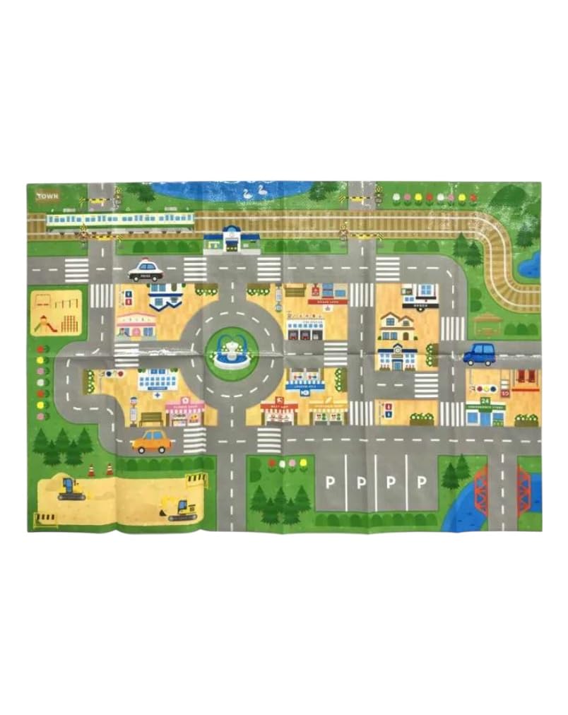 Amazon.co.jp: レジャーシート 街並みデザイン 道路マップ 90×60cm